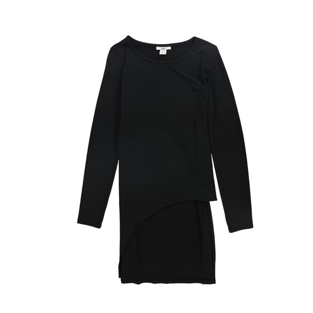 bar III Blusa tipo túnica alta y baja para mujer, negra, pequeña