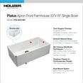 thumbnail image 4 of Houzer Platus 33 in White Fireclay Apron Front Farmhouse Single Bowl Kitchen Sink - PTG-4318 WH, 4 of 8