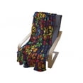 thumbnail image 4 of Geometric Soft Flannel Fleece Throw Blanket, Windows Glass Inspired Rainbow Colored Image with Flowers Like Artwork Print, Cozy Plush for Indoor and Outdoor Use, 50" x 60", Multicolor, by Ambesonne, 4 of 6