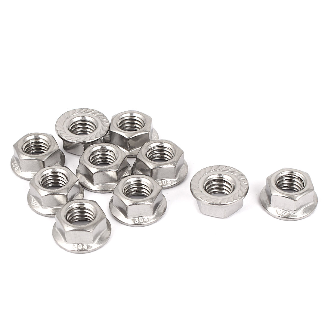 3/8"16 304 Stainless Steel Serrated Hex Flange Lock Nuts 10 Pcs Walmart Canada
