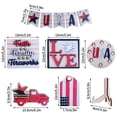thumbnail image 3 of 4Th of July decor, Patriotic decor, Red White and Blue decorations, Tiered Tray decorations Set, Table decorations, decorations for Home, 11 Pc, Wooden Displays, Star Cutouts,, 3 of 5