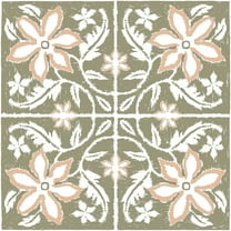 FloorPops Lillium Green Peel and Stick Floor Tiles