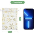 thumbnail image 2 of 100pcs Snowflake Organza Bags Christmas 4x6 inch, White Drawstring Mesh Gift Pouches for Jewelry Candy Party Favor, 2 of 7