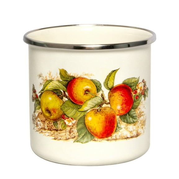 Enamel Aluminum Campfire Mug for Hot Beverages Lightweight Apples Camping Enamel Mug Serving Mug 24.3 fl oz (0.72 L) Travel Coffee Mug