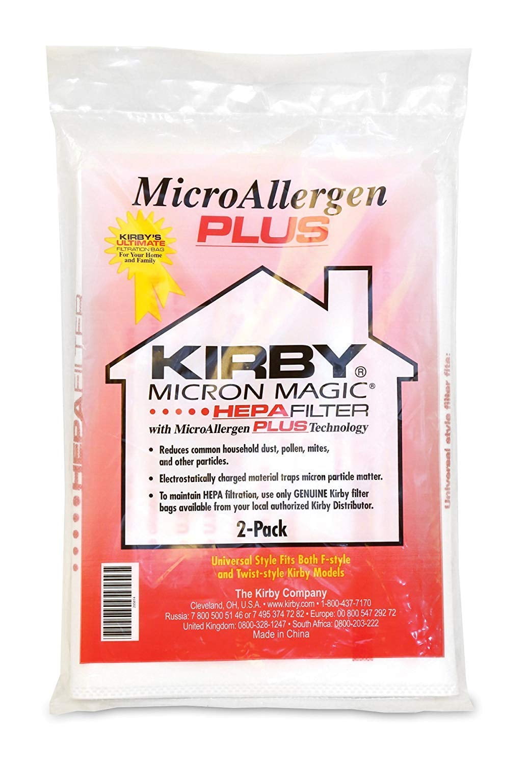 Micron Magic Micro Allergen Plus HEPA Vacuum Filter Bags 205814A, Kirby