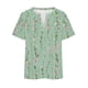 thumbnail image 5 of Camisetas Casuales de las Mujeres Largo Casual Impreso Cuello Redondo Suelto Top, Camiseta de Verano de Manga Corta, 5 of 5