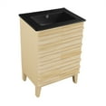 thumbnail image 4 of Cascade 24 in. Natural Oak Bathroom Vanity With Black, 3-Hole Ceramic Sink Top, 4 of 8