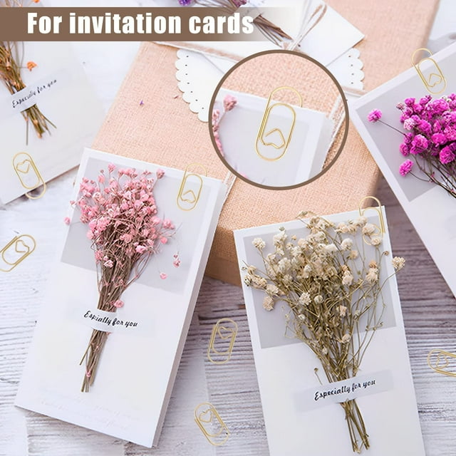 Becaristey 130x Gold Stylish And Practical Paper Clamps For Office And School Set Of 100 Exquisite Paper Clips 1Set