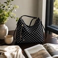 thumbnail image 6 of JGTDBPO Tote Bag Detachable Polka Dot Pattern Fabric Shoulder Bag with Strap Zipper Pocket Casual Daily Handbag 10x10 in, 6 of 6