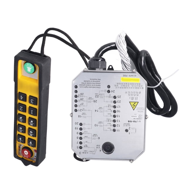 Télécommande Industrielle, Grue Industrielle à une Seule Poignée Télécommande Industrielle à Indicateur LED, Interrupteurs à Bouton-Poussoir