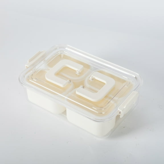 Mainstays Snack Box, Lunch & Snack Container with lids, Plastic, Mini, 4 Compartment , White