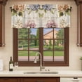 thumbnail image 6 of Spring Hydrangea Floral Curtain Valances for Windows, Kitchen Valance Window Treatments Panel 2 Pack, Vintage Botanical Flowers Rod Pocket Short Curtains for Bathroom Bedroom 42 x 18 Inch, 6 of 8