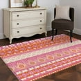thumbnail image 3 of Area Rugs 2.7'x5', Pink Orange Boho Carpet for Living Room Bedroom Dining Room, Vintage Ethnic Tribe Abstract Art Throw Kitchen Rugs Non Slip Washable Rectangle Indoor Outdoor Rugs, 3 of 8