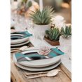 thumbnail image 5 of Turquoise Geometric Cloth Napkins Set of 4 Reusable Dinner Napkins, Grey Classic Abstract Lines Striped Cocktail Napkin Washable Table Napkins for Wedding/Holiday Party/Baby Shower 20"x20", 5 of 7