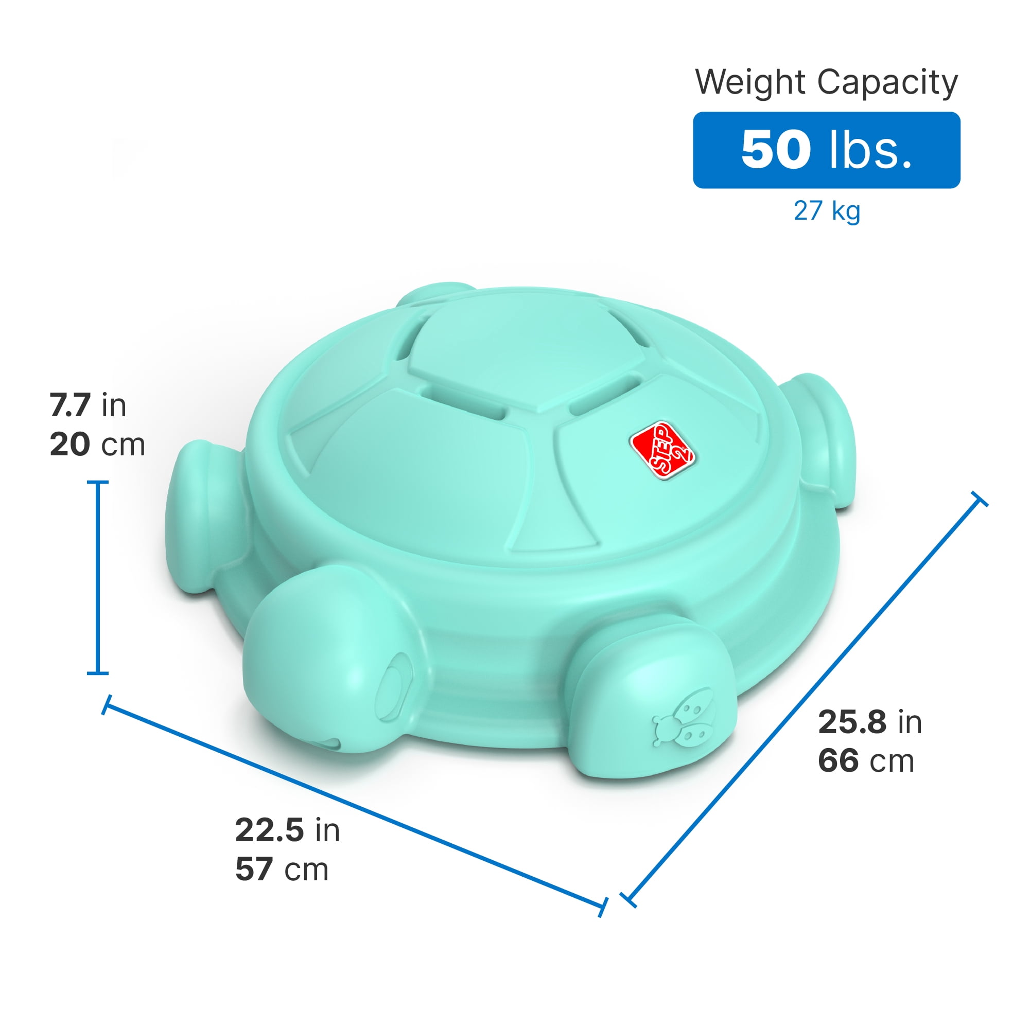 Étape2 Disque à bascule Topsy Turtle et pierre à marcher, jouet d'équilibre et d'escalade pour enfants et tout-petits, intérieur/extérieur, 18 mois - 3 ans, menthe