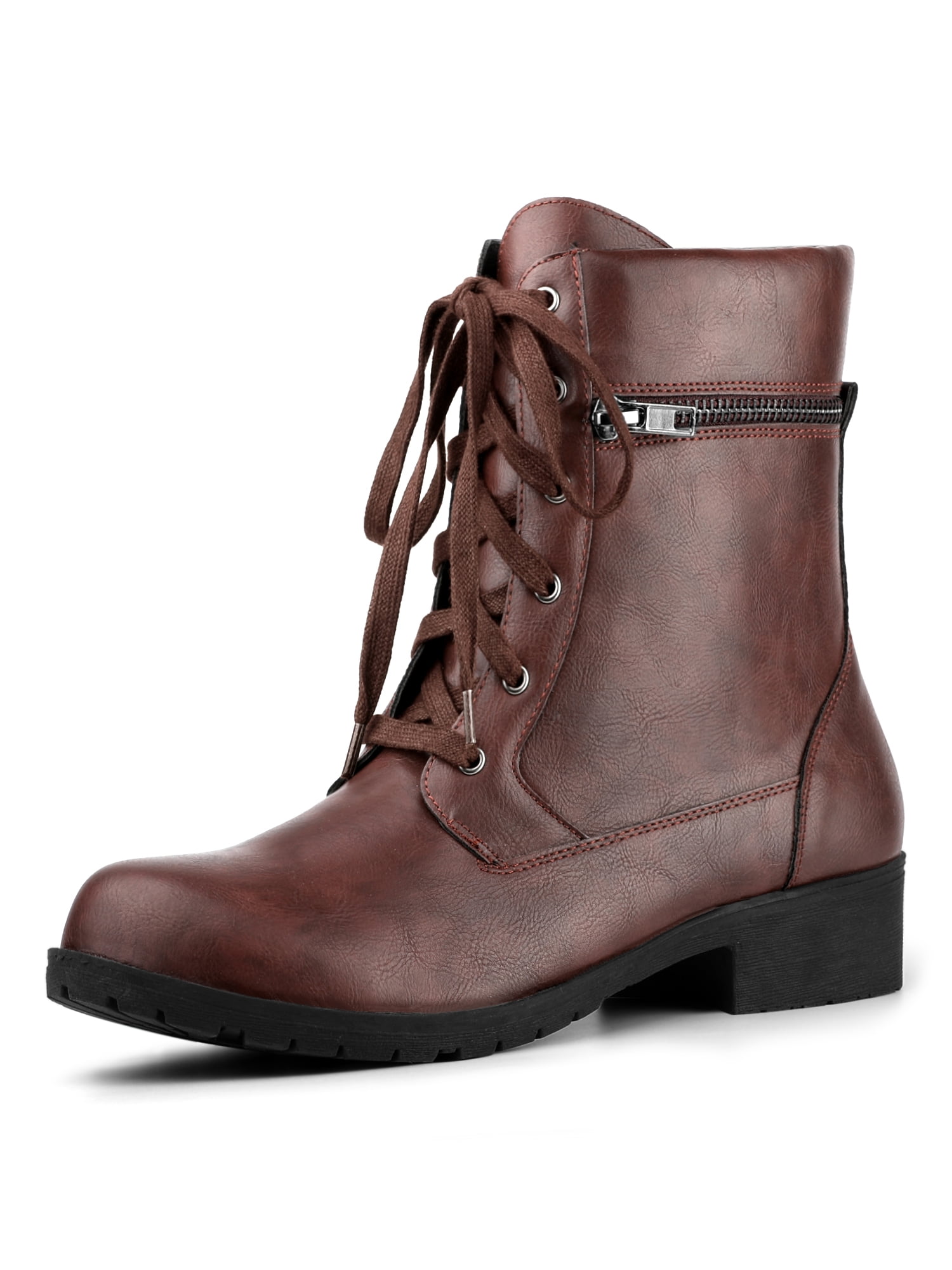 low heel burgundy boots