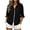 Black, variant on Solid Collared Full Zip Shirt for Women Long Sleeve Open Front Blouse with Chest Pockets Casual Office Tops