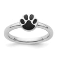 thumbnail image 2 of Auriga Fine Jewelry 925 Sterling Silver Black Enamel Pawprint Ring for Women Size- 9, 2 of 6