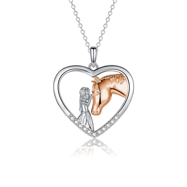 Collar GULICX Horse para niñas y mujeres con colgante en forma de corazón