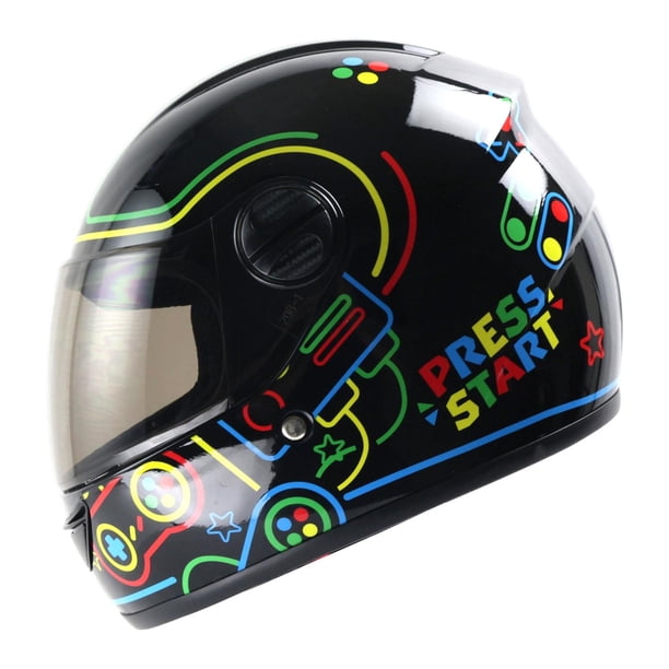 Casco Ghira Gh-Junior Negro Press Start Cerrado Mica Humo negro M