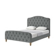 thumbnail image 4 of Rustic Manor Sherlyn Velvet Tufted King Size Bed frame, No Box Spring Needed, Grey, 4 of 9