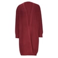 thumbnail image 4 of Lovskoo 2024 Long Cardigans for Women Trendy Solid Loose Long Sleeve Sweater Cardigan Coat Claret, 4 of 7