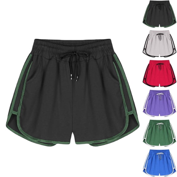 Women’s Athletic Running Shorts Casual Loose Fit Elastic Waist Drawstring Sport Shorts Lightweight Breathable Gym Workout Shorts with Pockets
