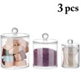 thumbnail image 2 of Coofit Bathroom Storage Jar Round: 3PCS Clear Toothpick Dispenser Makeup Cotton Holder, 2 of 8