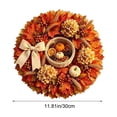 thumbnail image 3 of Fall Thanksgiving Wooden Wreath Sign Flat Printed Maple Pumpkin Harvest Wall Decor 11.8 Inch for Front Door Porch Window Mantel Indoor Outdoor, 3 of 6