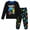 Black Game On, variant on Quad Seven Boys Pajama Set Cozy Graphic Printed Short Sleeve Sleep Shirt and Pajama Pants 2 Piece