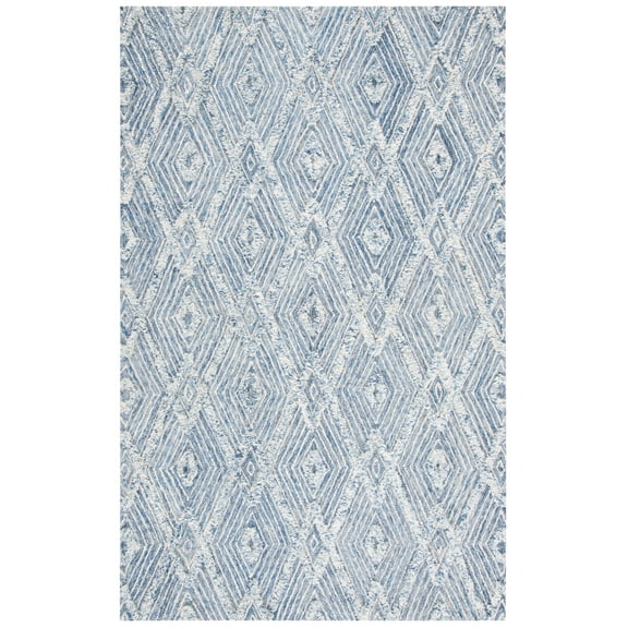 SAFAVIEH Kenya Shanika Diamond Area Rug, Blue/Ivory, 6' x 9'