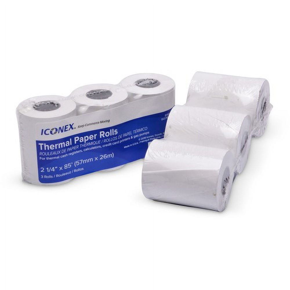 ICONEX Thermal Cash Register Roll 2 1/4" x 85 ft - 3 / Pack