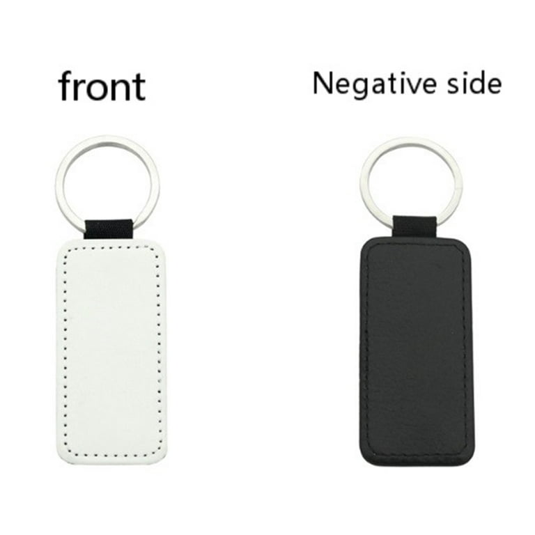 16 Pieces Sublimation Blanks Keychain PU Leather Keychain Heat