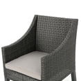 thumbnail image 5 of GDF Studio Antioch Outdoor Wicker Dining Chairs with Water Resistant Cushions, Set of 2, Grey and Silver, 5 of 6