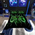 thumbnail image 1 of Erosebridal Teens Video Game Coverlet Set Queen, Gradient Green Lightning Bedding Set, Ultra Soft 3 Pieces, 1 of 5