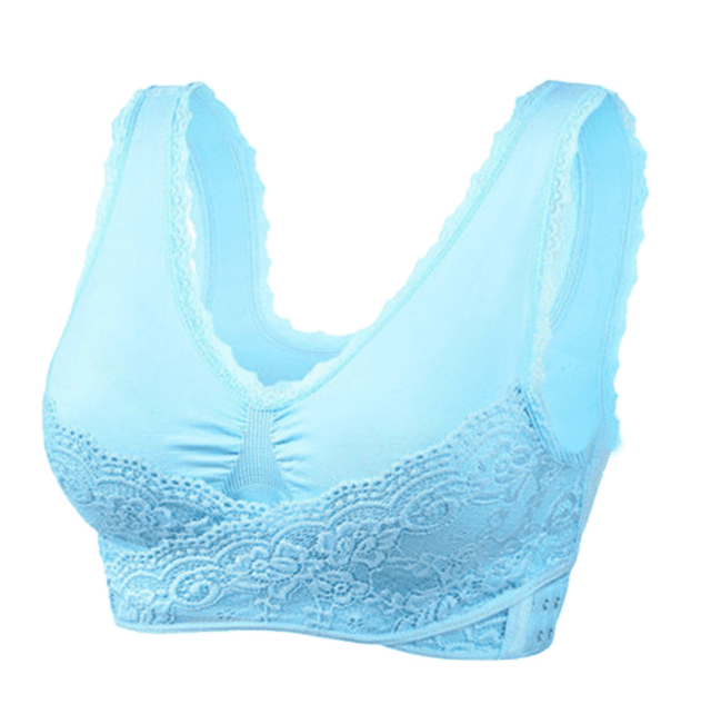 Sports Bras for Women Front Cross Side Buckle Lace Wireless Bra Push Up