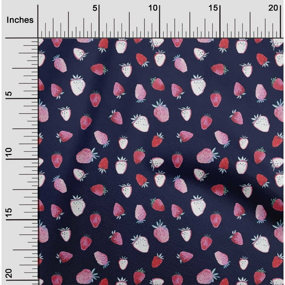 oneOone Cotton Jersey Navy Blue2 Fabric Strawberry Fruits Sewing Fabric By The Yard Printed Diy Clothing Sewing Supplies 58 Inch Wide
