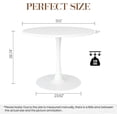 thumbnail image 6 of LinkRomat 31.5" Round Tulip Coffee Table,Kitchen Dining Table 2-4 People Modern Kitchen Table with MDF Top & Pedestal Base, Office Living Room Table,White, 6 of 10