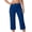 Blue, variant on Women Flare Capri Leggings with Pockets Yoga Pants Bootcut Casual Work Summer Lounge White L(L)