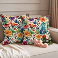 thumbnail image 3 of Pack of 2 Outdoor Pillow Covers 20x20 Inch Waterproof Vintage Botanical Throw Pillow Covers,Decorative Couch Pillow Shams Protectors Spring Floral Summer Vintage Patio Pillowcases Cushion Covers, 3 of 8