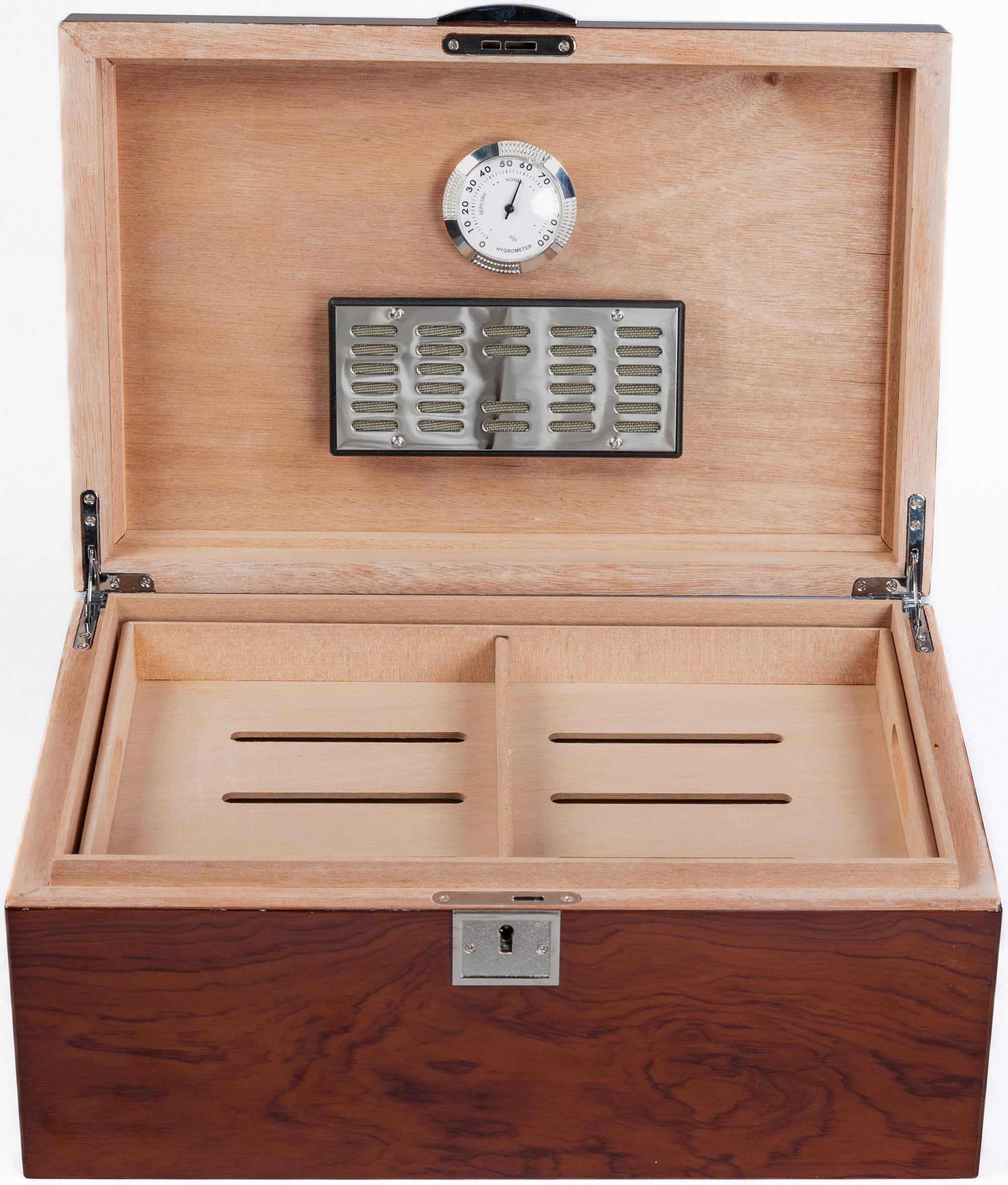 Princeton Bubinga Cigar Humidor - High Gloss Bubinga Finish - Capacity: 130
