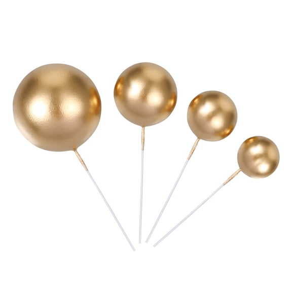 LOLIPPYY 20Pcs Golden Round Ball Cake Inserts for Elegant Birthday and Wedding Decorations