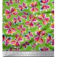 thumbnail image 1 of Soimoi Green Cotton Duck Fabric Insect Watercolor Print Fabric by The Yard 56 Inch Wide, 1 of 1