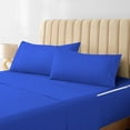 thumbnail image 2 of 5 Piece Sheet has Zippers Sheet Set, Twin XL Size 12 Inch Deep Pocket, 800 TC, Stripe Royal Blue Color., 2 of 9