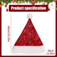 thumbnail image 3 of Glitter Red Santa Hat, Christmas Hat with White Plush Brim & Pom Pom, Soft Fur Xmas Hat with Star Sequins, Festive Headwear for Holiday Gathering, New Year Celebration & Party Costume,1 Pcs, 3 of 8