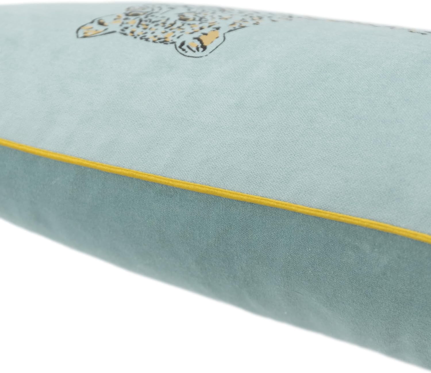 JWH Soft Cotton Velvet Foil Print Leopard Throw Pillow Covers for Couch Sofa Bedding Decoration Light Blue 12x20inch