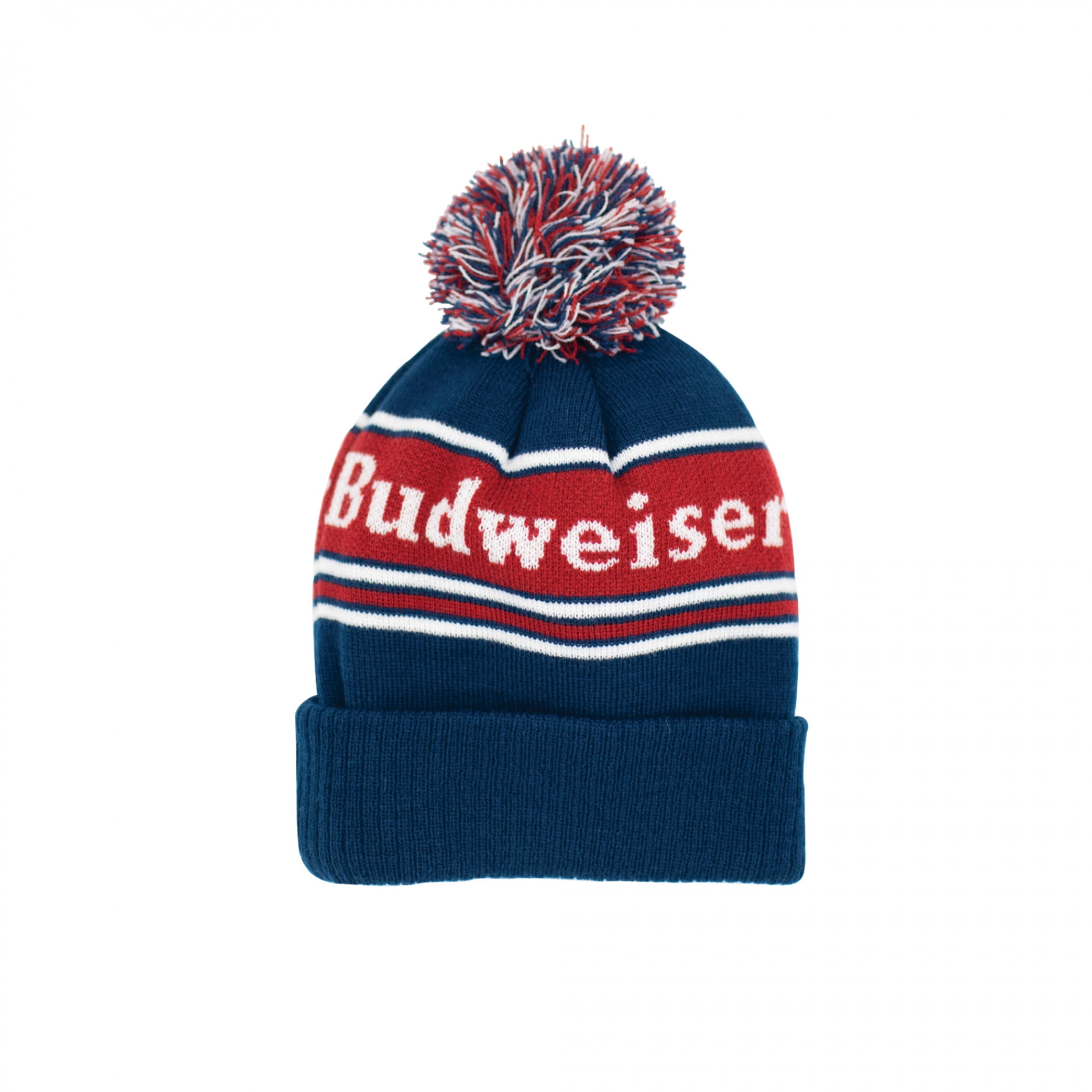 Text Patch Pom Knit Cuff Beanie 