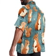 thumbnail image 3 of Squirrel Men's Hawaiian Button Down Printed Short Sleeve Summer Beach Shirts, 3 of 6