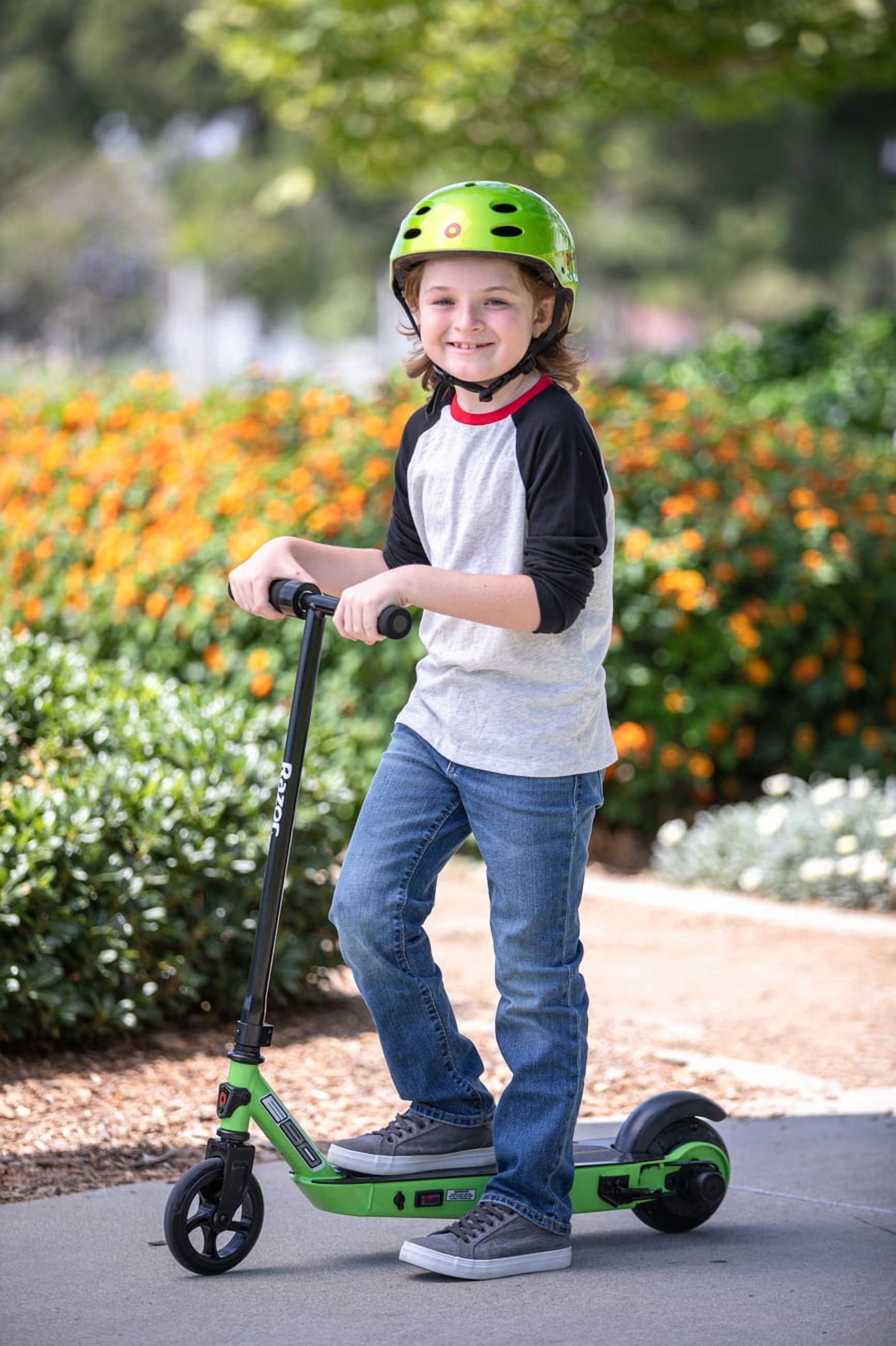 Razor Black Label E90 Electric Scooter for Tweens Ages 8+, 120lbs max, 10mph max, Hub Motor, Green