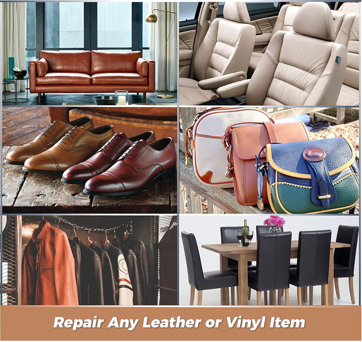 Leather Repair Kit Restore Couch Furniture Car - Light Beige Cashmere